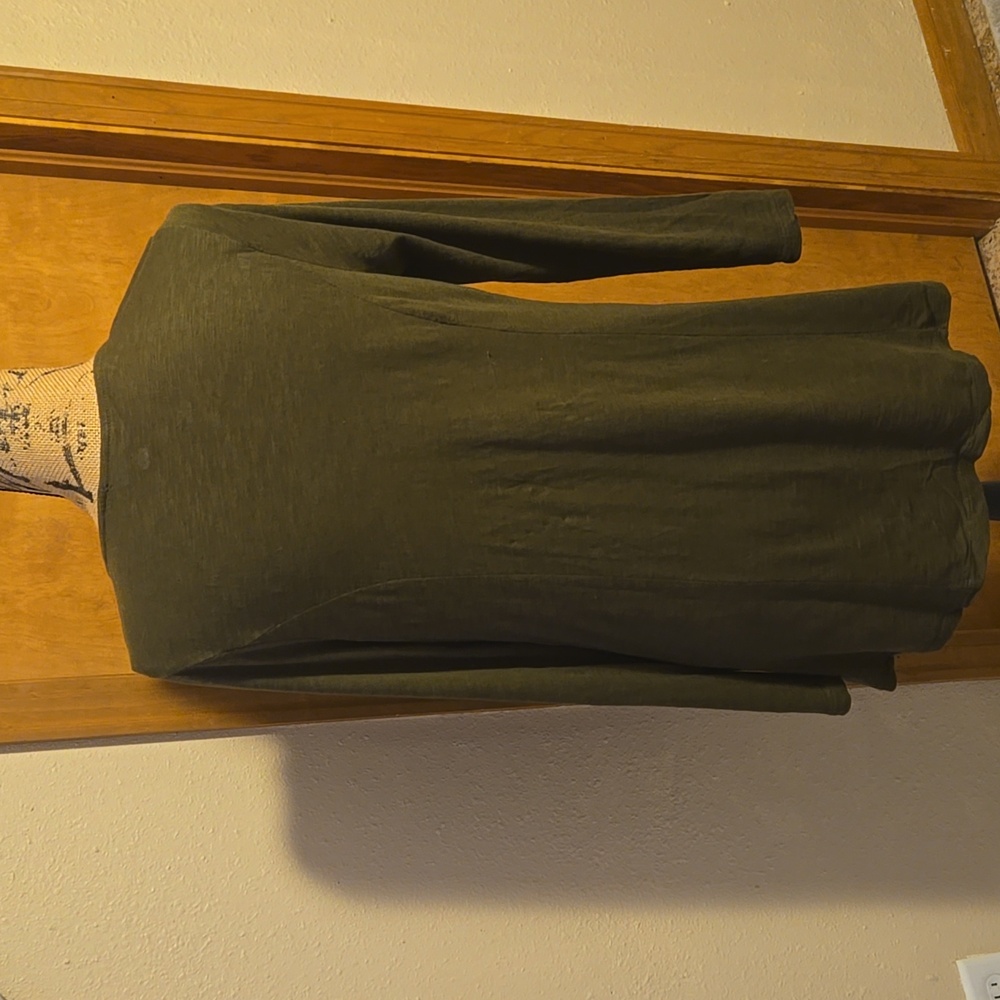 J. Jill Olive Long Sleeve Top Pleated Front - Picture 4 of 6
